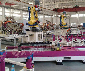 Pink Welding Industry Robot 7 Axis , High Precision Robot Linear Track